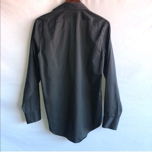 Men's Calvin Klein Non Iron Slim Fit Grey Button Down Shirt - Picture 6 of 8